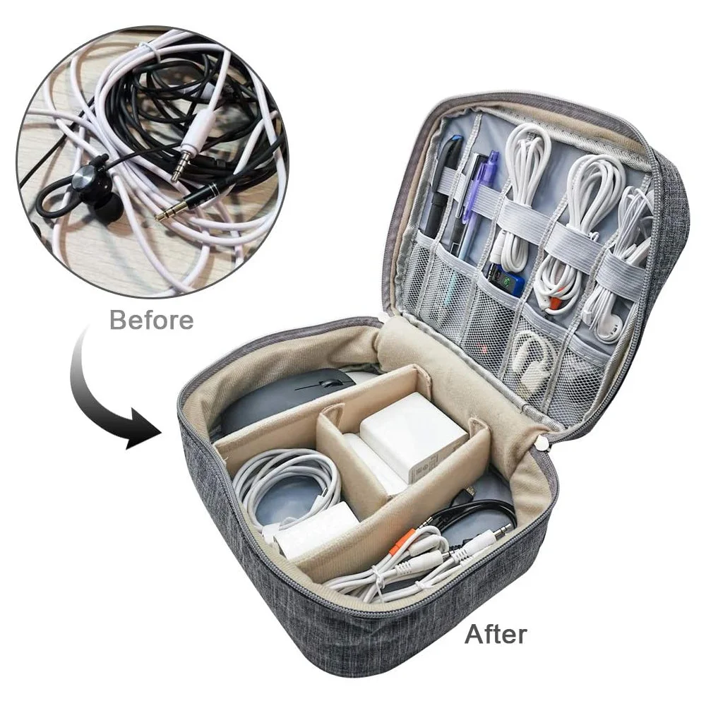 

Data Bag Digital Portable Organizer Case for Headphones Travel Closet Storage Bag Zipper Accessories Charger Data Cable USB Bag