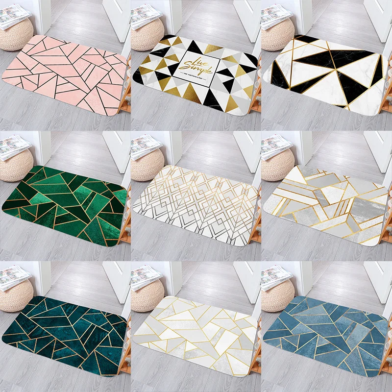 Marble print Bathroom Bath Mat Non slip Carpets In Wash Basin Bathtub