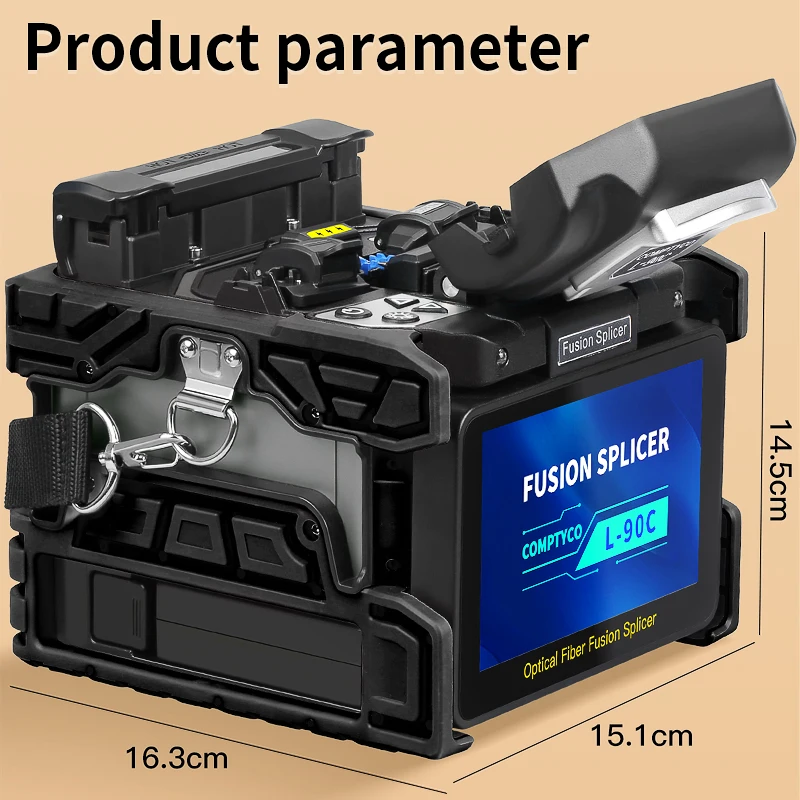 COMPTYCO L-90C Fiber Optic Fusion Splicer Machine 6 Motors 10 Languages Optical Fiber Core Hot Melt Machine Built-in OPM VFL