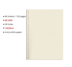 Versatile Refillable Notebook with Mixed Page Styles for School and Office Use (Blank paper 1 Pack)