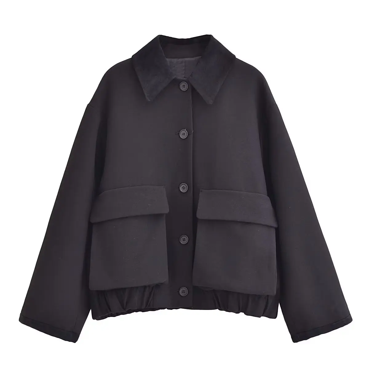 

Women New Fashion Series Patchwork Bomber Jacket Coat Vintage Lapel Button Pocket All-match Casual Female Outerwear Chic Tops
