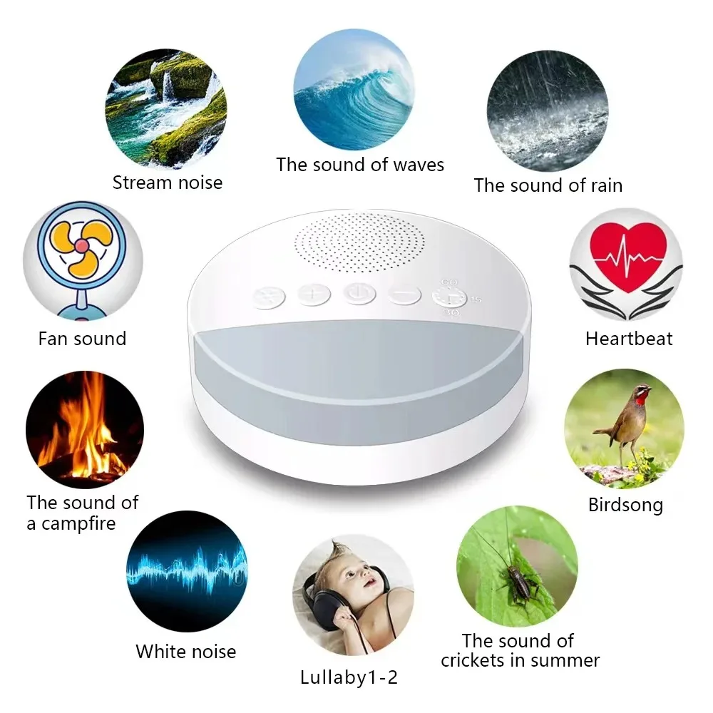 Description Picture 5 of itemBaby Noise Sound Machine Soothing Nature Soundscapes Portable Relaxed Therapy Device Wellness Meditation Naps Travel Sleep Aid