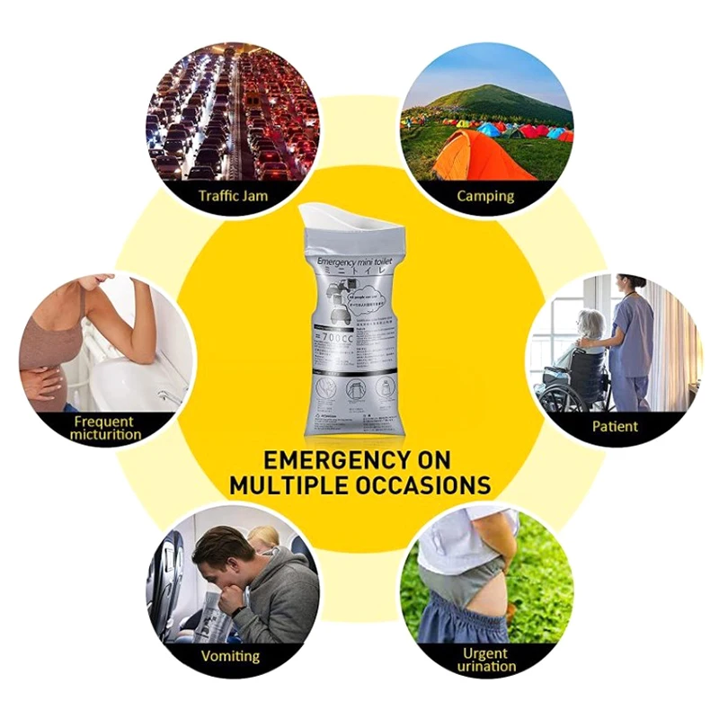 Outdoor Emergency Urinate Bags 700ml For Baby Women Men urine bag