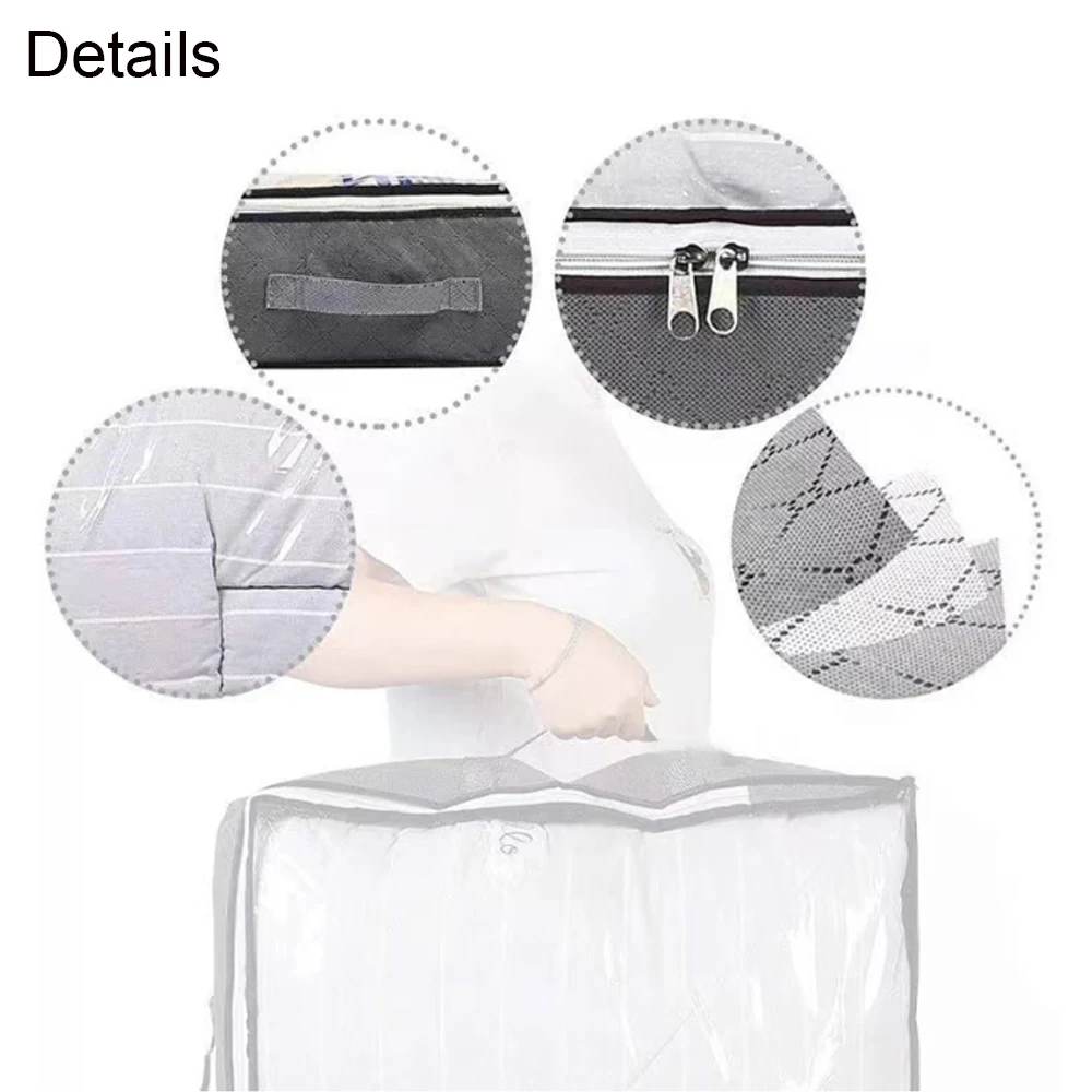 1PC Collapsible Non-Woven Underbed Organizer Large Capacity Clothes Blanket Organizer Organize Bedroom Closet Dust 6