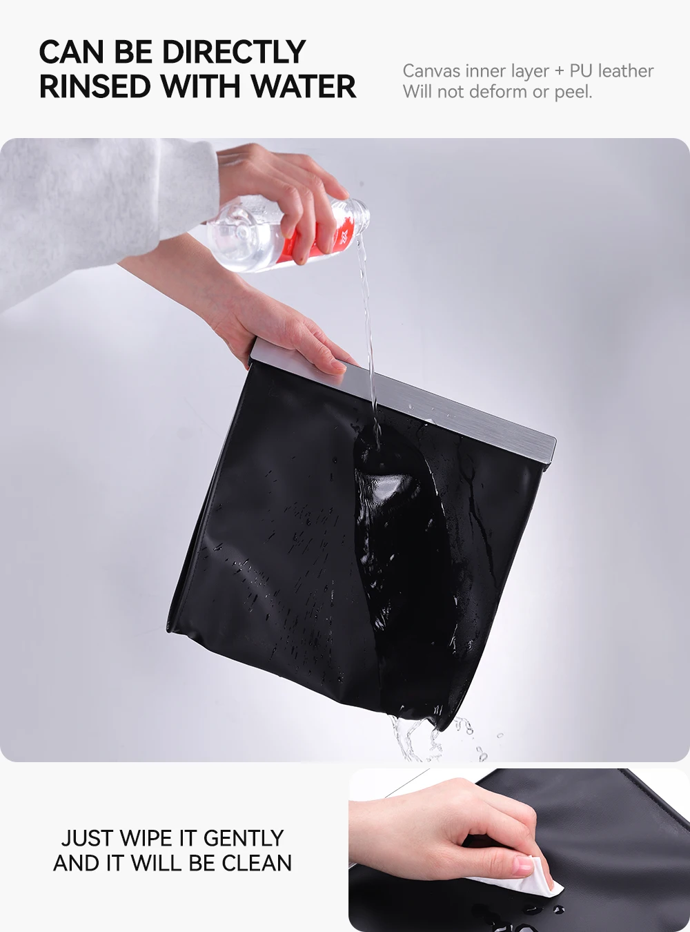 YZ For Tesla Model 3 Y Juniper Car Garbage Bag Waterproof Magnetic Adsorption Trash Can Back Seat Hanging PU Leather Storage Box