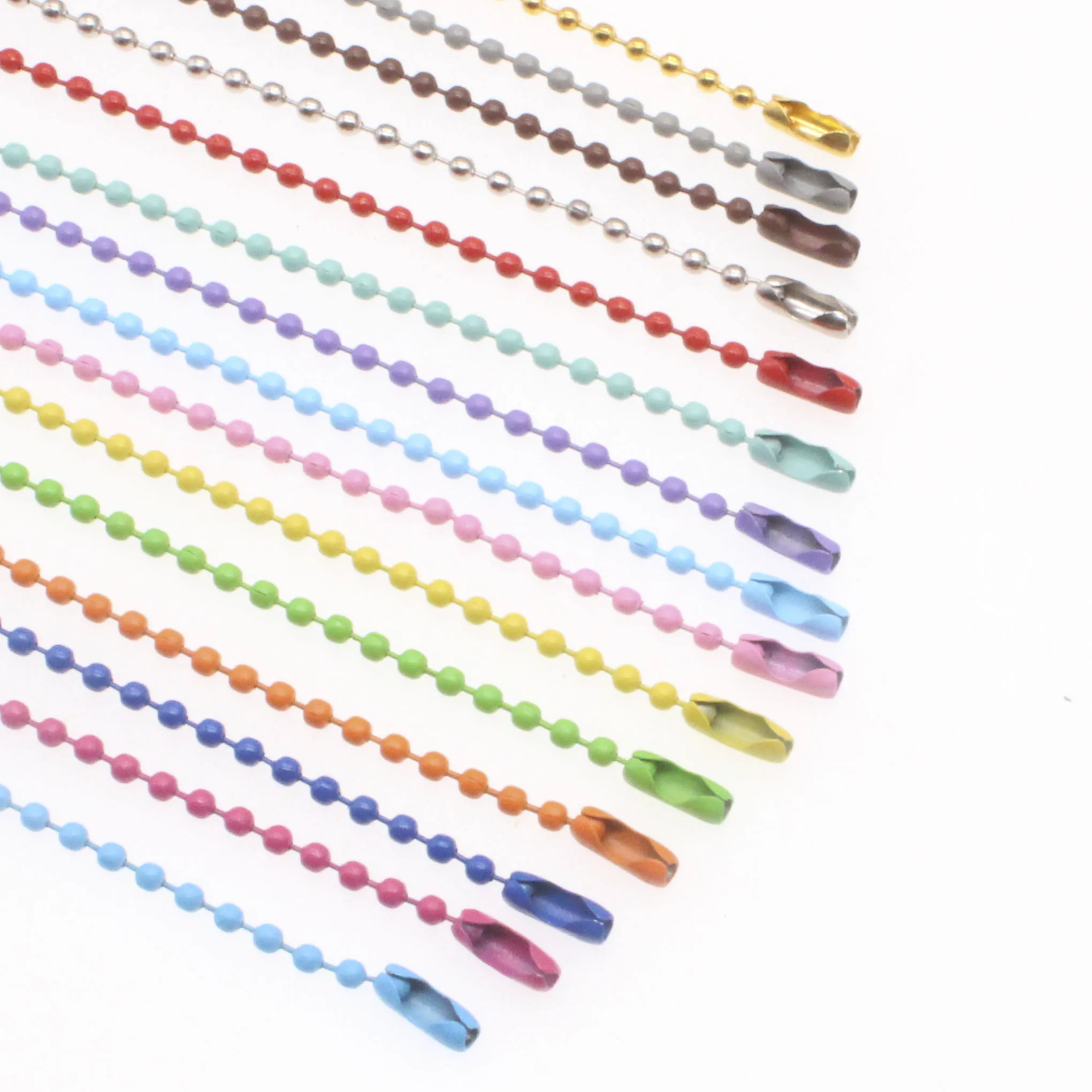 20pcs/lot 19 Colors 15cm Length 2.4mm Round Ball Chain Fit Key Chain/Dolls/Label  Hand Tag Connector DIY Necklace Jewelry Making