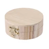 10*10*4.5cm Mini Round Wooden Storage Box Handmade Flip Cover Jewelry Organizer Box Vintage Wood Crafts 2