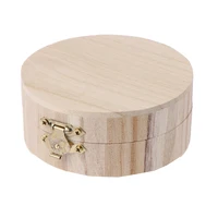 10*10*4.5cm Mini Round Wooden Storage Box Handmade Flip Cover Jewelry Organizer Box Vintage Wood Crafts 2