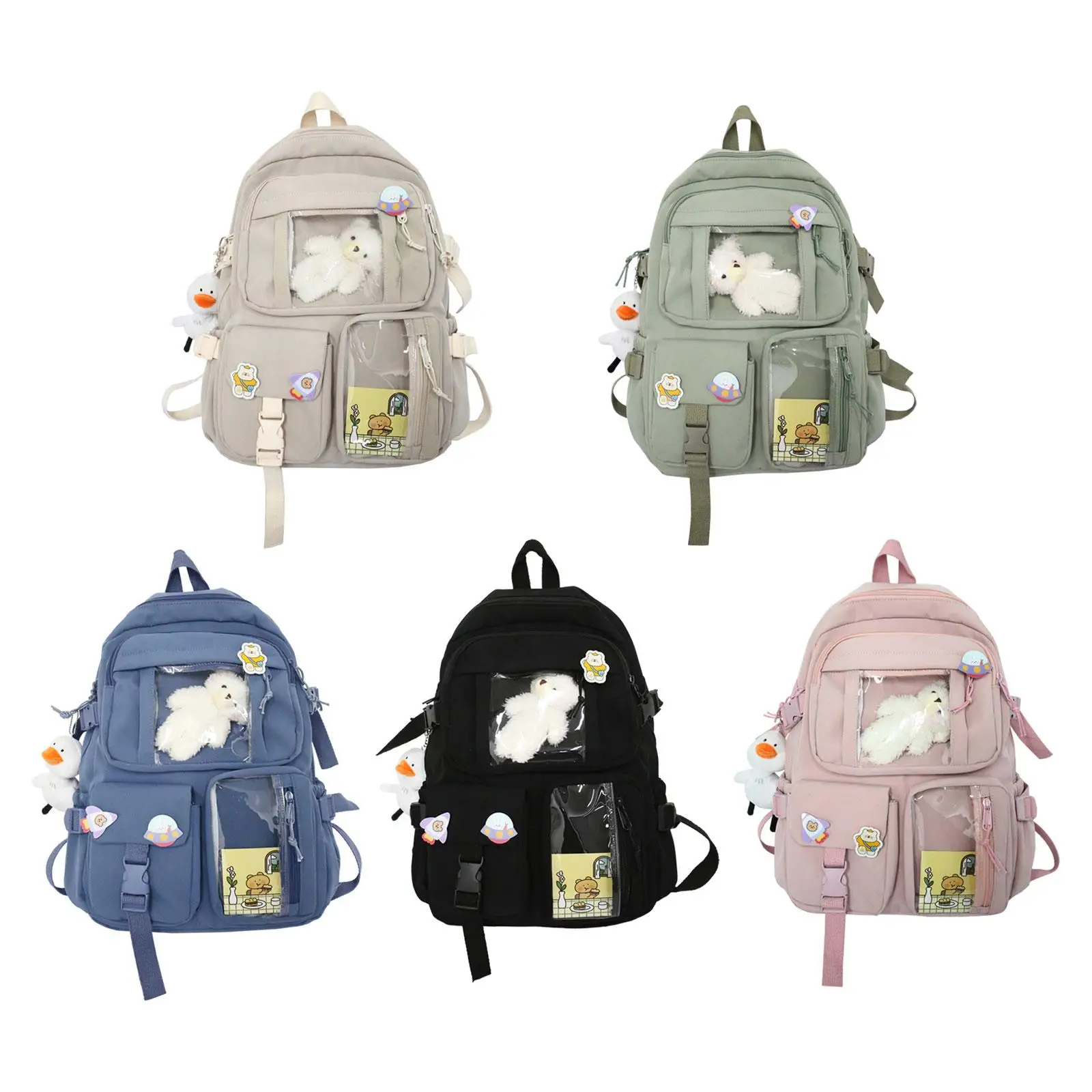 

Women Backpack School Bag Notebook with Zipper Multi Pocket Kids Daypack Rucksack Large Capacity Laptop Bookbag for Teenagers