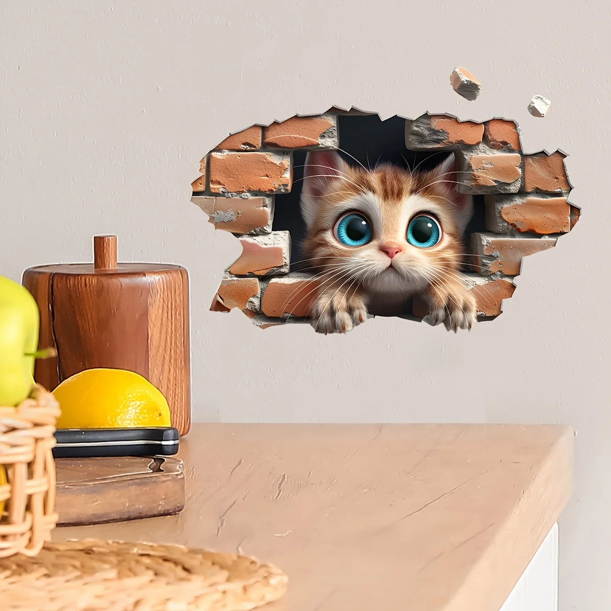 Charming Cat Wall Sticker - Lively Home Decor Accent, Self-Adhesive