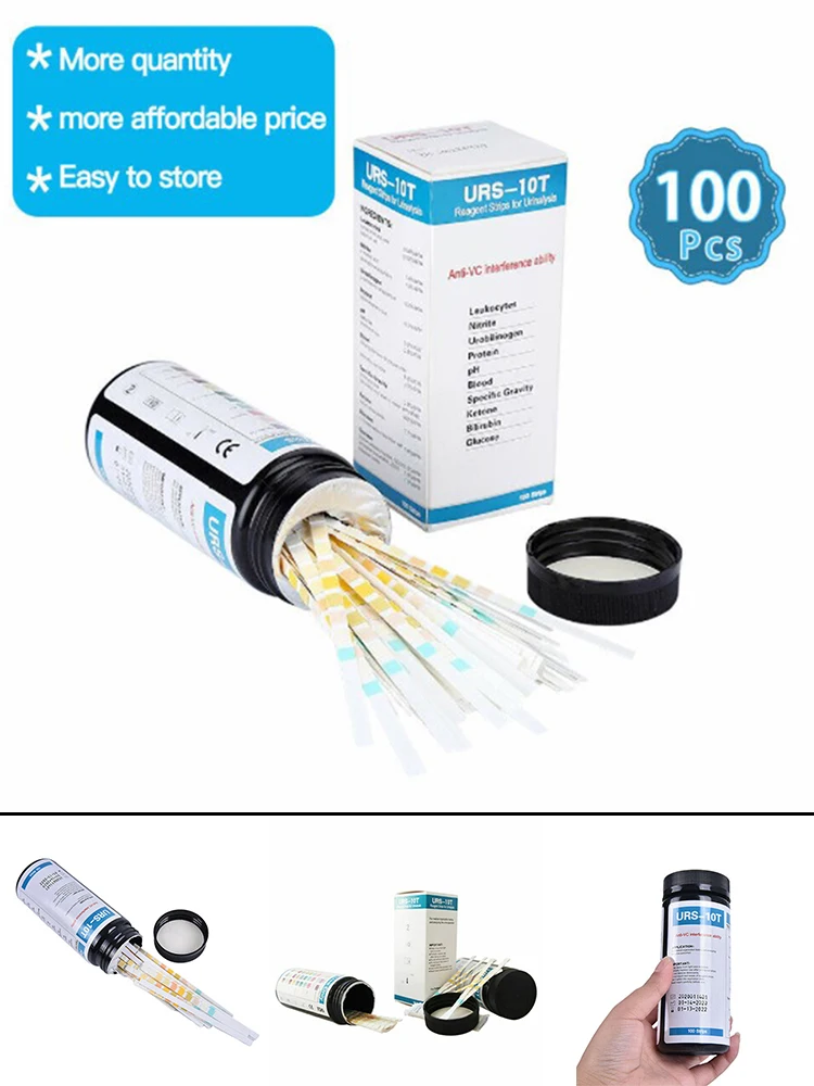 

URS-10T Urine Test Strips Strips Test 10 Parameters 100 Strips Reagent Urinalysis Strips URS-10T Urine Test Strips