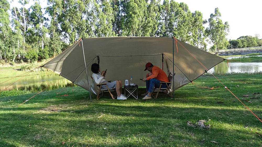 Waterproof Tarpaulin Tarpaulin Rain Cover Waterproof Tarp Ultralight Tarp Sun Shade Sail Camping Canopy Camping Tent 4x4m 4x3m 3x3m 19 Hang Points Tent Tarp Survival Sun Shelter Shade Canopy Outdoor Backpacking Waterproof Camping Awning SunShade