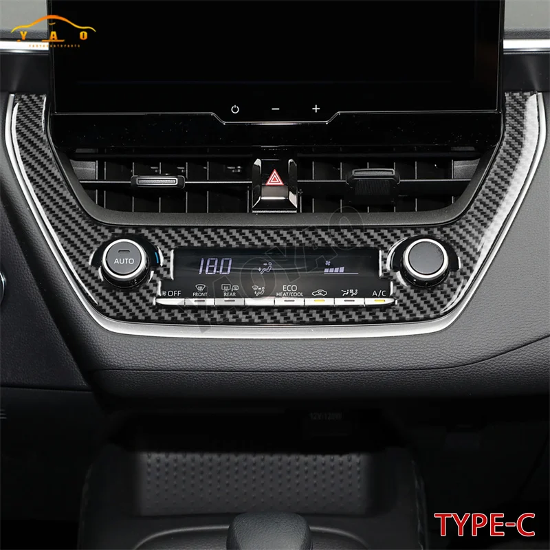 ألياف الكربون لتويوتا كورولا 2019 2020 2021 2022 2023 2024 لوحة تكييف الهواء ملحقات السيارة
