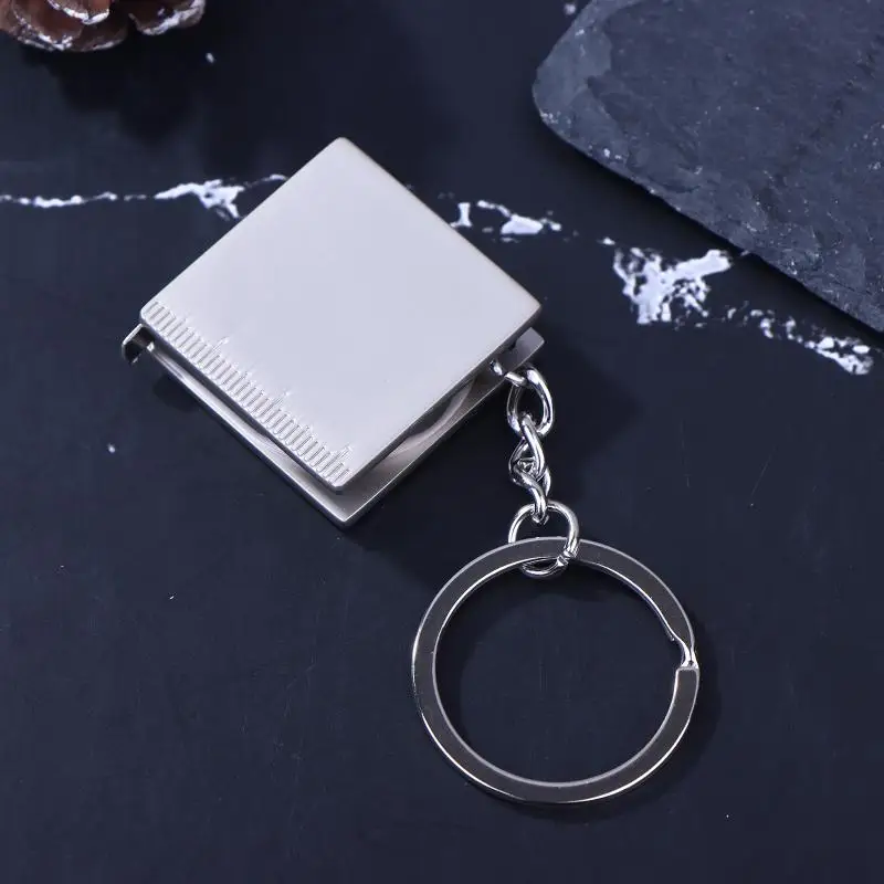 1/2PCS 키링 줄자 DIY 휴대용 측정 도구 테이프 줄자 키체인 휴대용 측정 도구 접이식 줄자