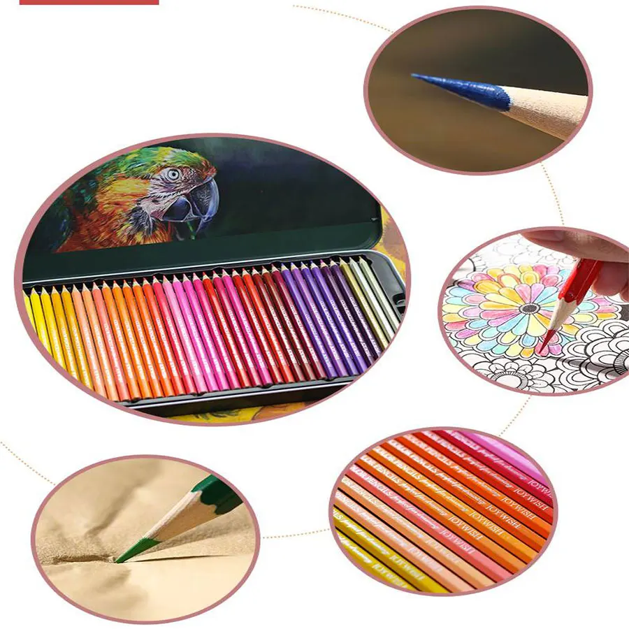 컬러 연필 세트 12-72 색상 전문 유성 수용성 스케치 드로잉 연필 학교 미술 용품 ??쉽게 깨지지 않음