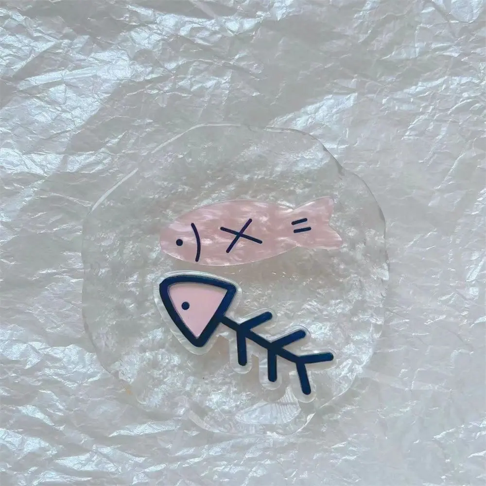 Simple Fish Bone Bangs Clip Pink Acetic Acid Hair Clips Y2K Hair Clips Barrettes Gifts