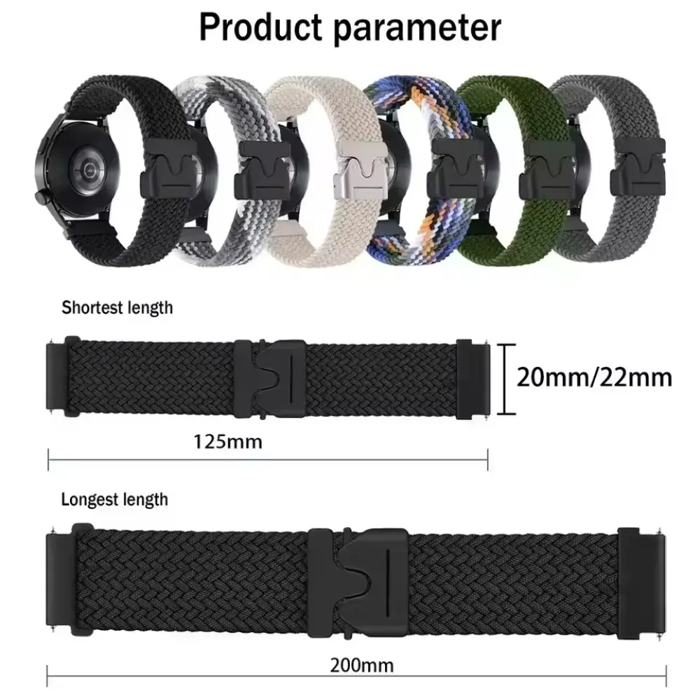 Premium Nylon Braided Loop Strap with Parachute Buckle - Soft and Durable Watchband