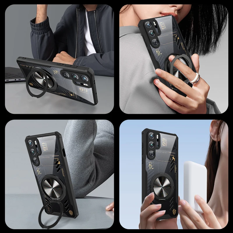 Magnetic 360° Rotating Phone Case with Graphene Heat Dissipation and Transparent Design