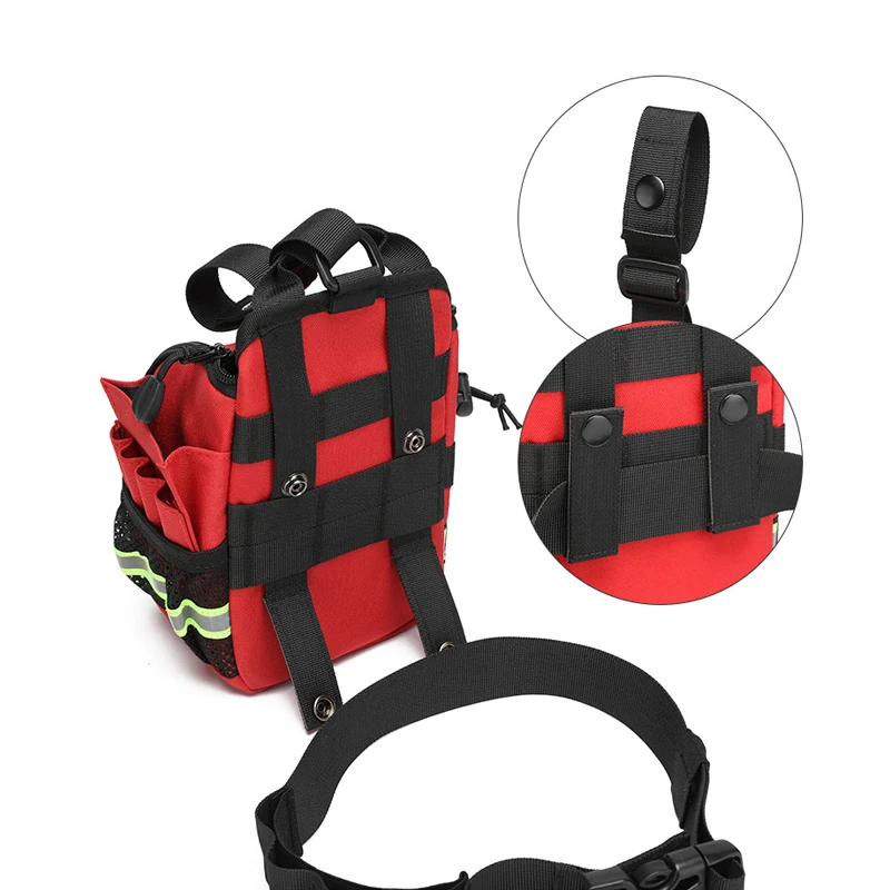 Erste-Hilfe-Set, Gürteltasche, medizinische Aufbewahrung, rote Reise-Rettungs-Hüfttasche, leere Tasche, kompakter Überlebensmedizin-Taschenbehälter_voghion.com