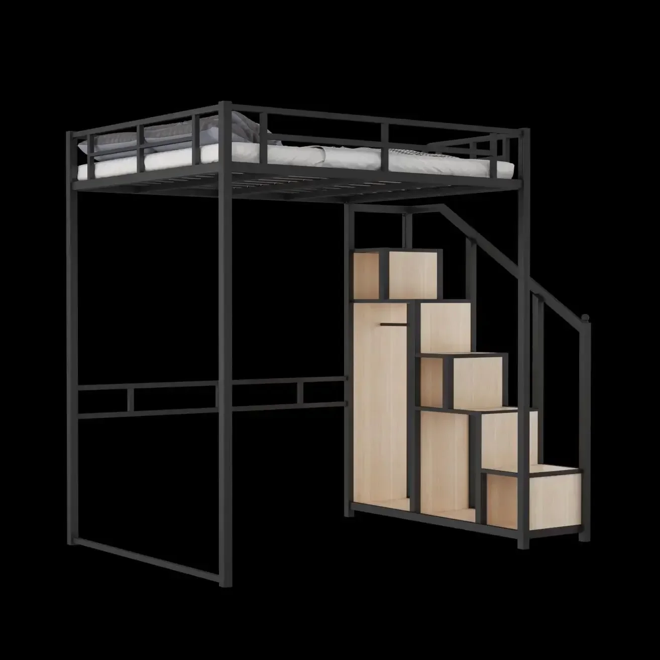 Marco de cama de Metal para estudiantes, cama tipo Loft para adultos, litera para uso en Hotel, dormitorio plano pequeño y sencillo, cama que ahorra espacio debajo de la mesa