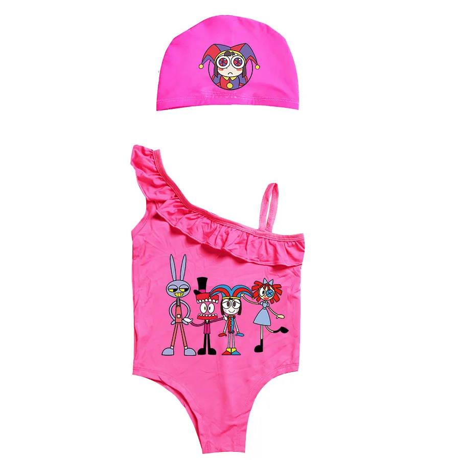 2024 New Cartoon Circo Digital Ropa Clothes Neonate Pomni Jax Costume Da Bagno Bambini Costumi Da Bagno Interi Bambini Beach Wear Tute Da Bagno