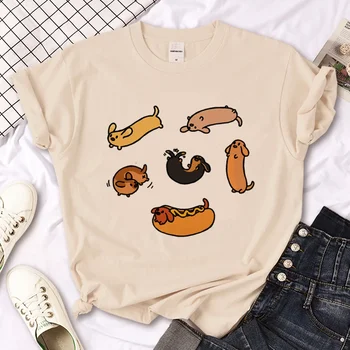 Dachshund T-shirts Women Funny T Shirt Female Streetwear Clothing Casual Tops Women Short Sleeve 1