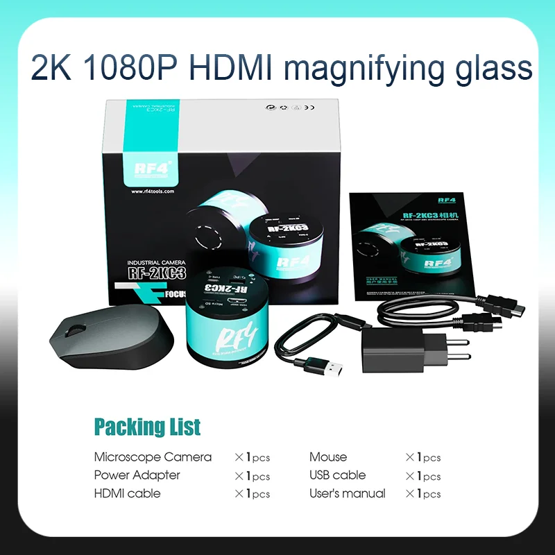 

Увеличительное стекло RF4 2K 1080P HDMI Full HD для фото-и видеосъемки, новый Тринокулярный стереомикроскоп, инструменты для камеры