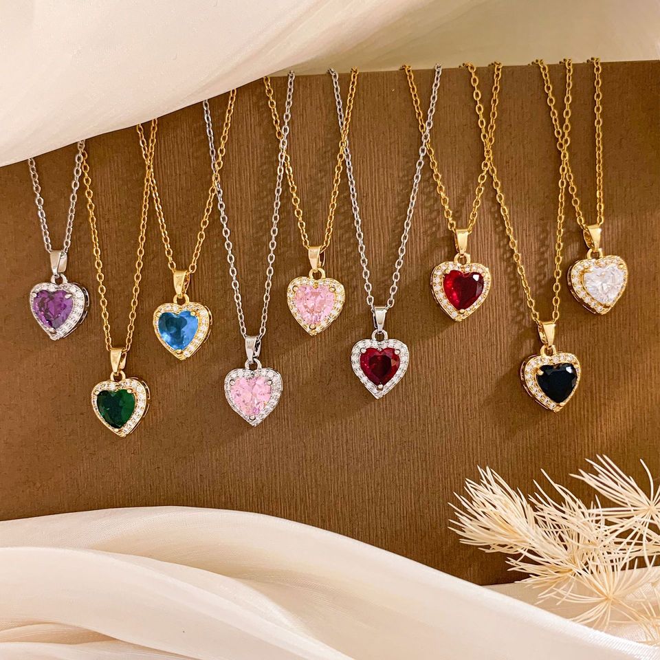  Elegant Classic Heart of the Ocean Necklace for Women, Stylish Gold Tone, Tarnish-Resistant Titanium Steel Zircon Necklace 