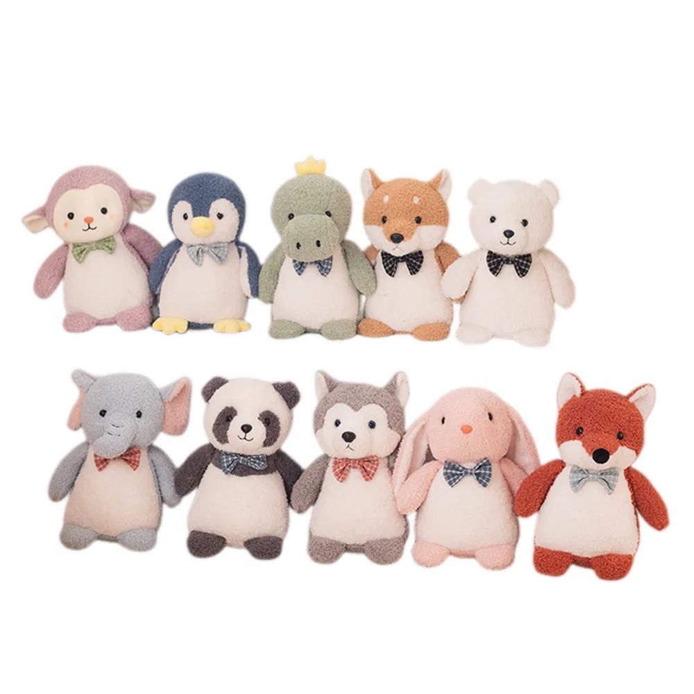 

23/30CM Lovely Cartoon Animal Doll Stuffed Sheep Elephant Penguin Dinosaur Husky Shiba Inu Rabbit Soft Baby Toys Accompany Gift