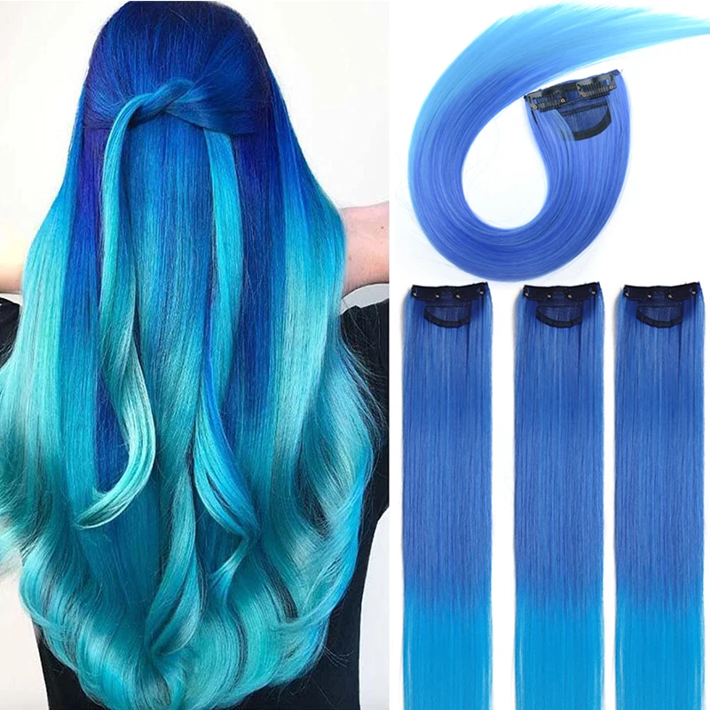 Natural Hair Clip Extensions Pink Natural Hair Extension Synthetic Clipin One Piece(for