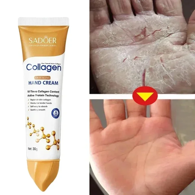 Collagen Anti-wrinkle Hand Cream Anti-drying Anti-crack Moisturise Nourish Dry Skin Softening  Whiten Hand Care Repair Product 5