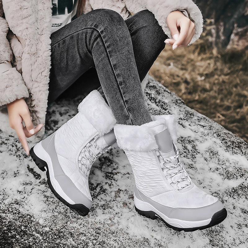 

2023 Women Ankle Boots Platform Fashion Cotton Shoe Outdoor Warm Lightweight Plush Casual Boots Women's Shoes with Free Shipping
