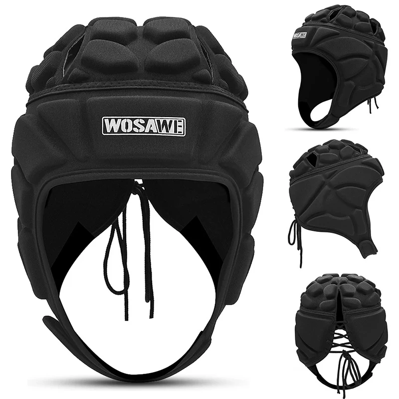 Pro Helmet Adjustable EVA Shockproof Goalkeeper Helmet Rugby Football Soccer Goalkeeper Goalie Head Protector Unisex