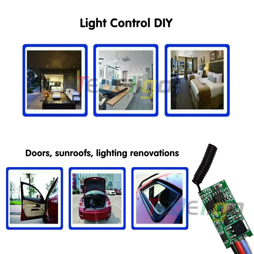 무선 원격 제어 RF 433mhz 릴레이 수신기 DC 3.6V 6V 12V 24V 30V 1CH 모듈 WithTransmitter LED 램프 빛 DIY
