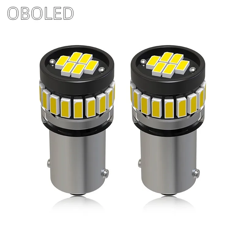 OBOLED 2 шт. BA9S BAX9S светодиодный H6W T4W 24 фото для заднего интерьера автомобиля фонарь для Чтения номерного знака 3014 SMD 12-24 В