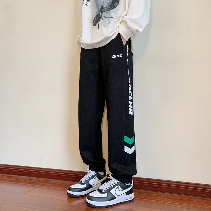 

Повседневные весенне-осенние длинные брюки 2024, мужские свободные спортивные брюки с кулиской, Джоггеры для спорта на открытом воздухе, леггинсы