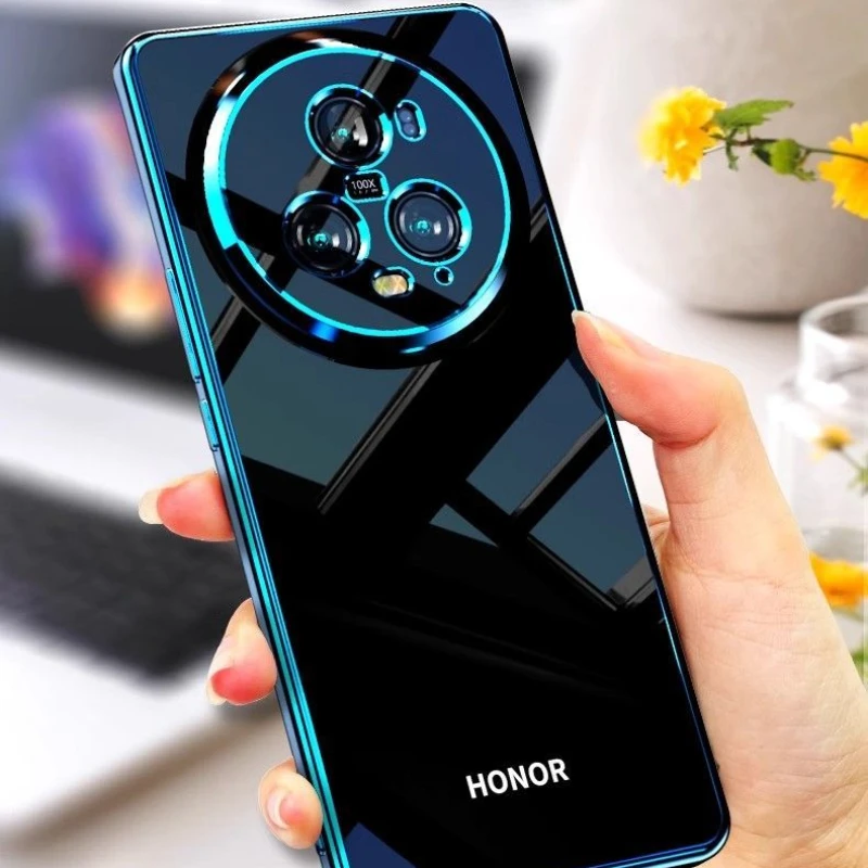 For Honor Magic6 Pro Electroplating Silicone Soft Phone Case with Lens Protection