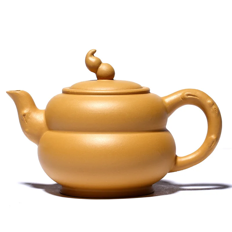 Gold Section Clay Purple Clay Pot Handmade Famous Gourd Teapot Zisha