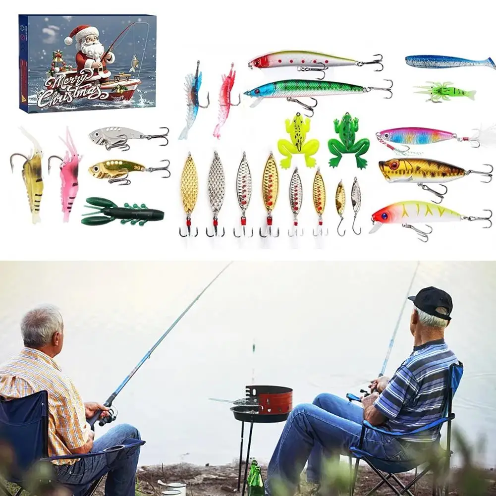 Fishing Tackle Advent Calendar 24 day Christmas Advent Calendar Fishing Tackle Box Creative Christmas Gifts Countdown
