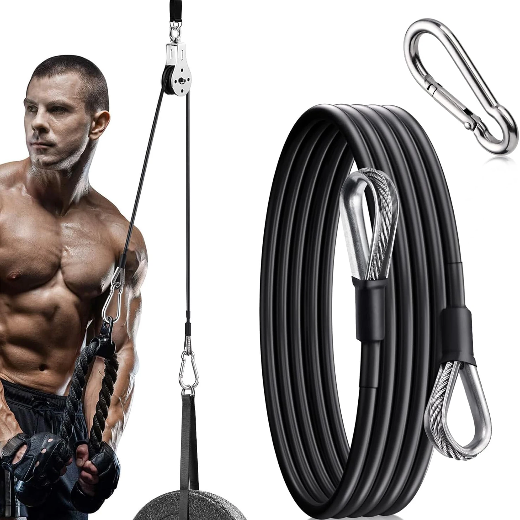 Gym Cable Extender Extension Rope Attachment 39/59 Inch 5mm Heavy Duty Compatible with Home Gym Accessories gym accessories fitness cable pulley fitness pulley cable fitness pulley gym workout rope