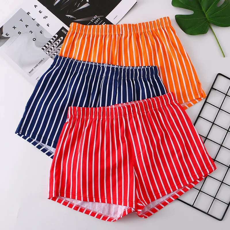 Man Underwear Boxers Striped Loose Shorts Trend Mens Panties 100