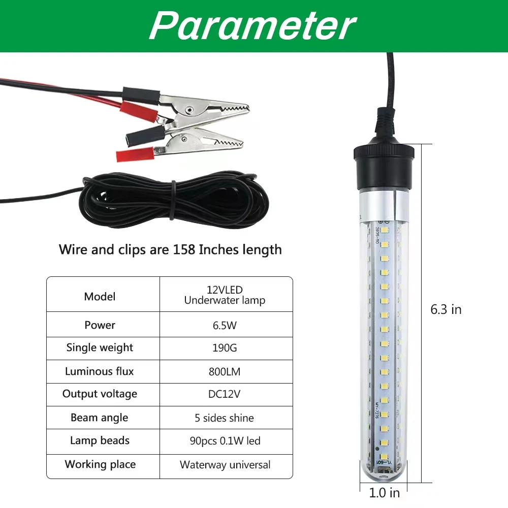 5 12V Fishing Light LED Underwater Fishing Light Lures Fish Finder Lamp fishing accessories fishing light