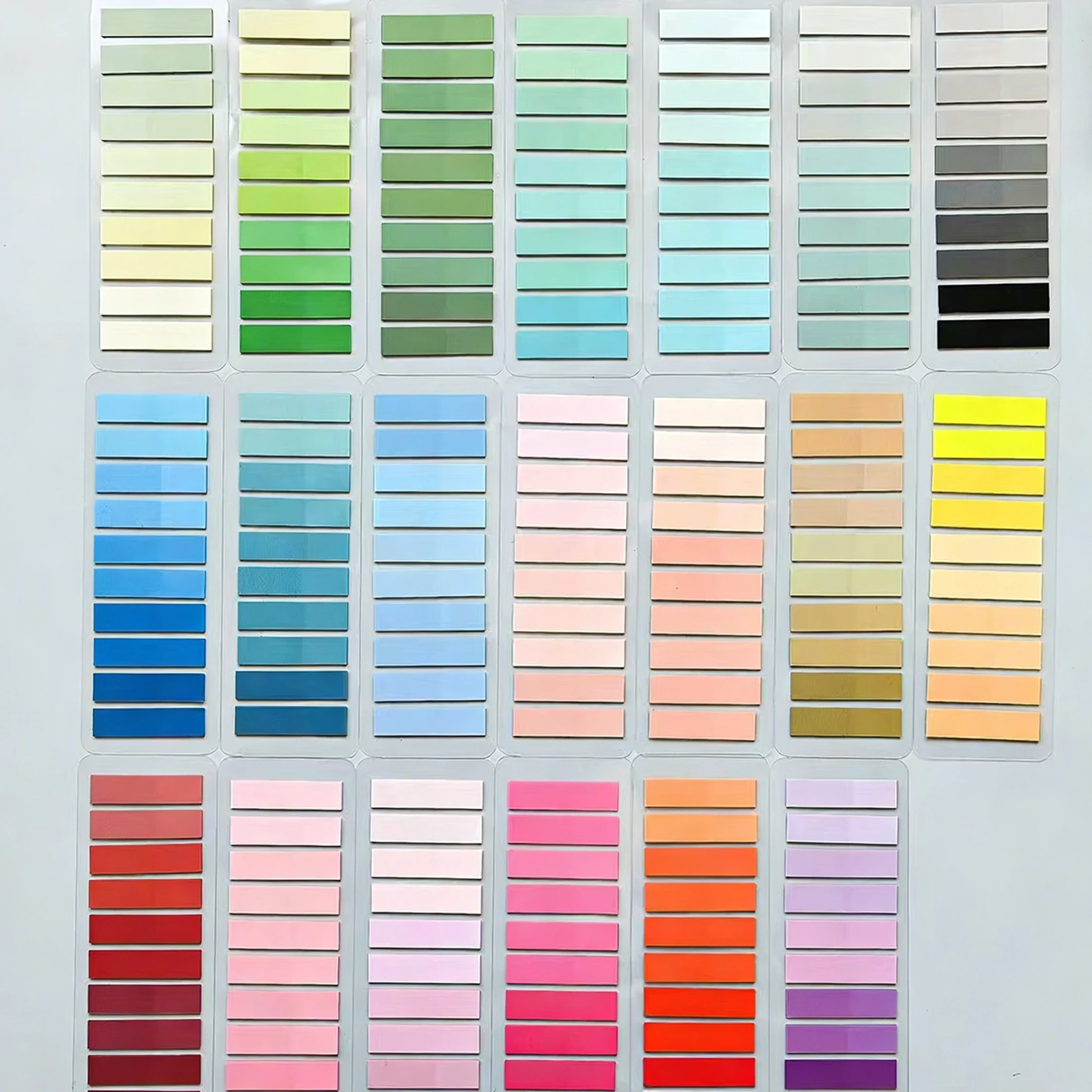 Vibrant Multicolor Gradient Page Tabs - Clear Self-Adhesive Sticky Notes for Reading, Studying & Office Use