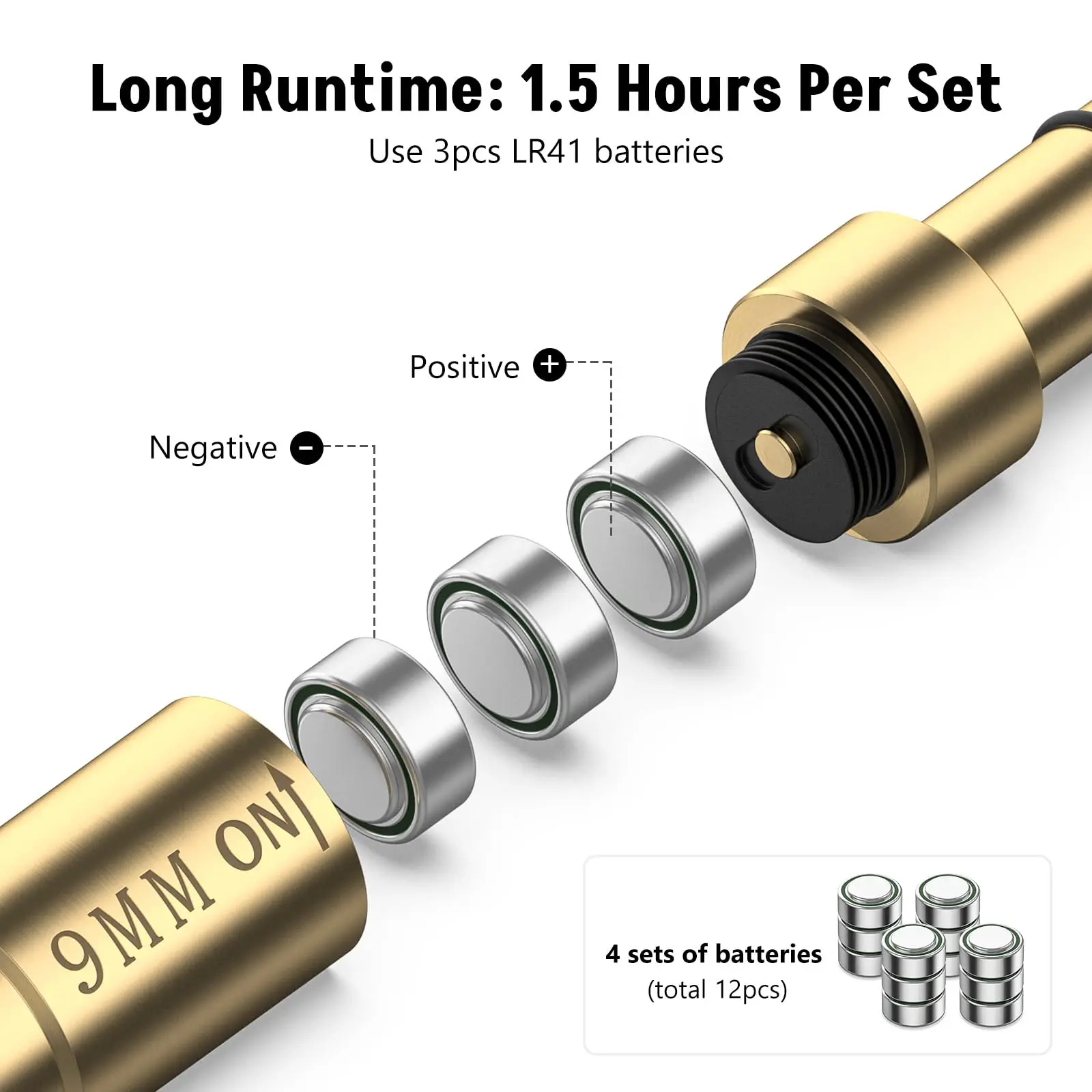 MidTen 9MM/.380/.38SPL/.348WIN/.357Cal Red Laser Bore Sighter End Barrel Compatible with all Devices Batteries Spare O-Rings