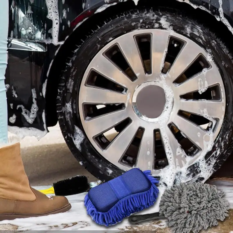 

Car Detailing Brushes Kit 7 Pieces Car Cleaning Tools Auto Buffing Sponge Pads Interior Exterior Wheels Dashboard Air Outlets