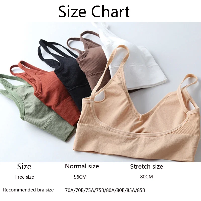Description Picture 2 of itemWomen Sexy Crop Tops Bra Tube Top Female Streetwear Sleeveless Seamless Sports Bra Crop Camis Top Tee Bandeau Top Basic Tank