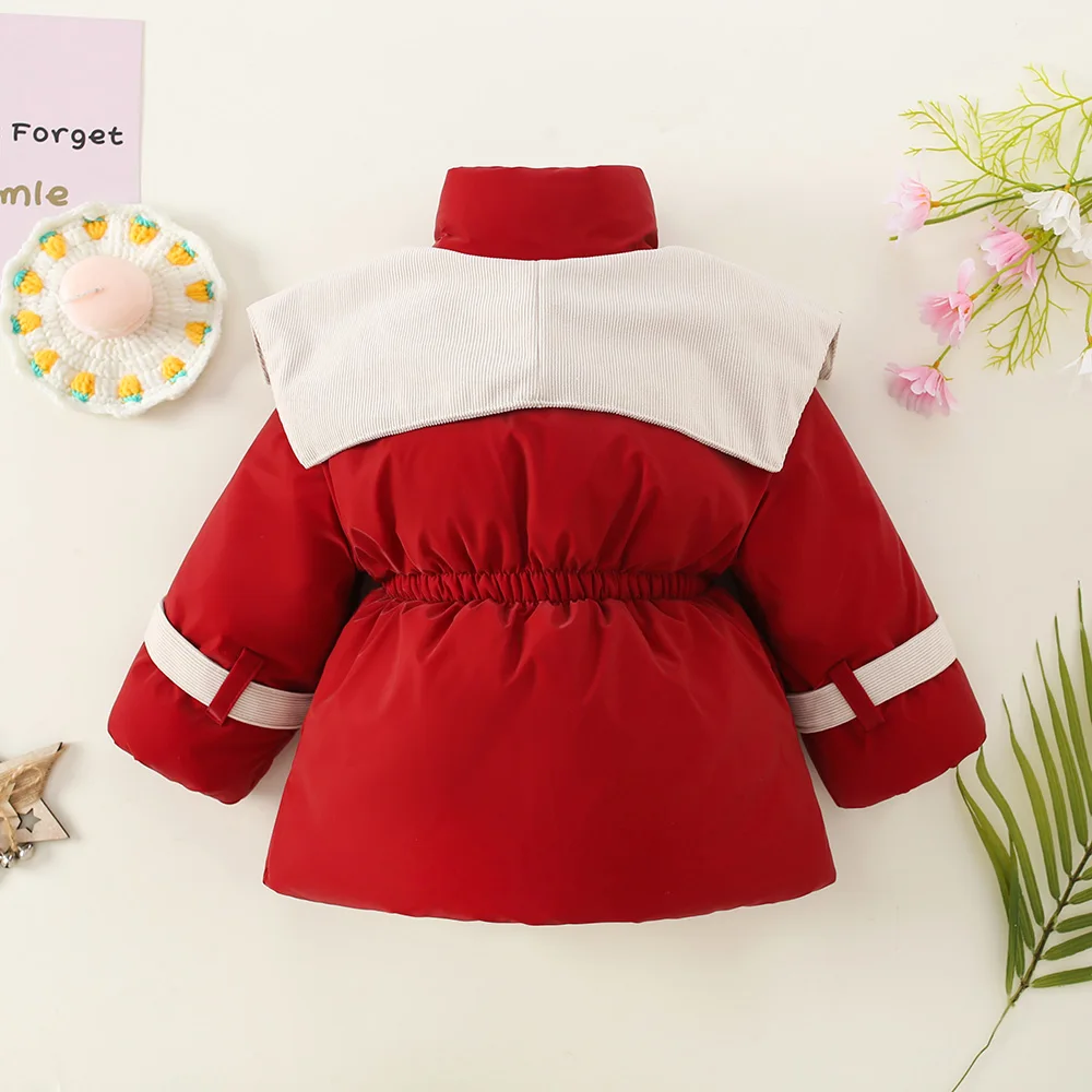 Girls' Cotton Jacket With High Collar For Winter Girls And Baby Girls Thick And Warm Cotton Jacket Stylish