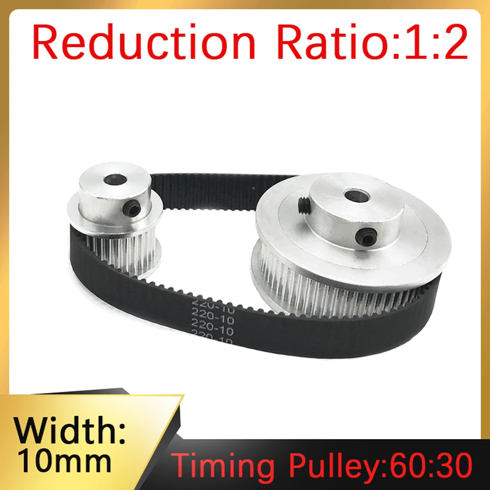 Sincronismo Polia Gt2 60 Dentes 30 Dentes Kit Largura 10 mm Abertura 35 10 12 14 mm Relação de Transmissão 1:2 3d Acessórios da Impressora