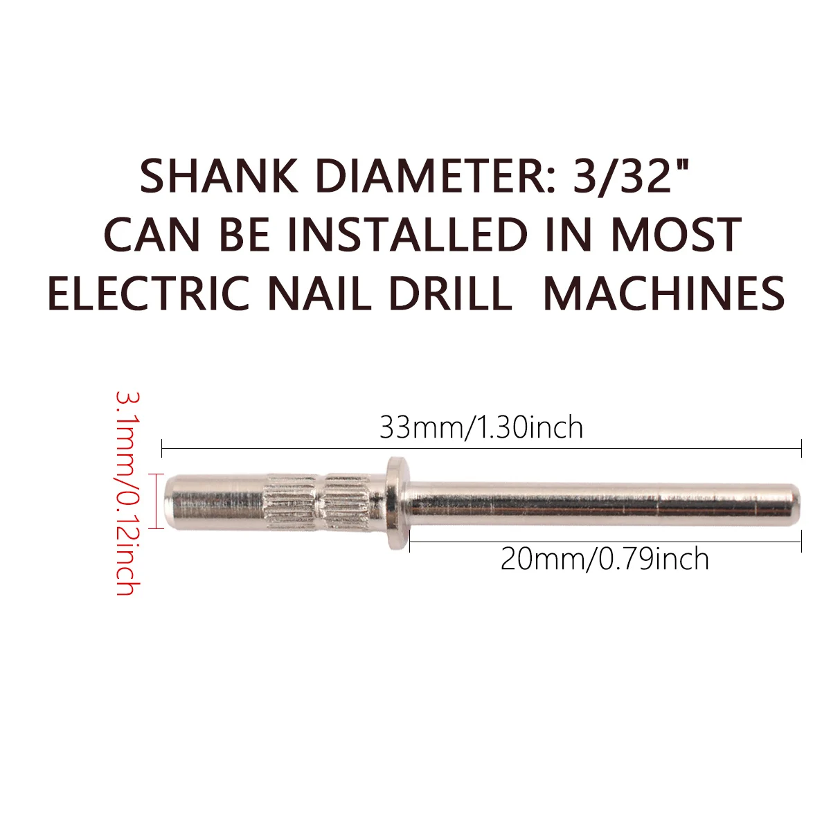 80pcs/box Pink 3.1mm Mini Sanding Bands Kits Nail Drill Bits Mandrel Sets Electric Manicure Accessories Tool Dead Skin Remover 6