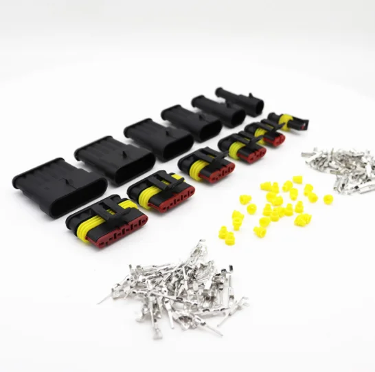 

100sets 1/2/3/4/5/6 pins Way AMP Super seal Waterproof Electrical Wire Connector Plug for car waterproof connector
